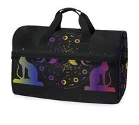 Borsone da viaggio Triple Moon and Cats per uomini, donne, ragazzi, ragazze, adolescenti, borsa sportiva oversize con scomparto per scarpe, per la notte, il fine settimana, yoga, allenamento, borsa da