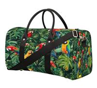 Borsone da viaggio tropicale con uccellino ara, per donne, uomini, ragazze, ragazzi, fine settimana, 22,7 l, borsa da cabina per sport, palestra, yoga, Colore, 22.7L, Organizer per borse