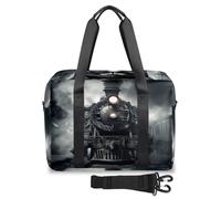 Borsone da viaggio vintage 3D con treno a vapore per donne, uomini, ragazze e ragazzi, borsa da viaggio per il fine settimana da 32 l, borsa grande da cabina per viaggi, sport, palestra, Colore,
