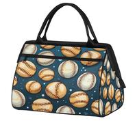 Borsone da viaggio vintage a pois da baseball per donne e uomini, borsone da viaggio di grande capacità, impermeabile, da portare con sé, per palestra, viaggi, attività all'aperto