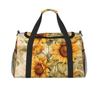 Borsone da viaggio vintage con fiore giallo girasole floreale palestra pernottamento weekend borsa per uomo donna leggero bagaglio a mano per allenamento vacanza