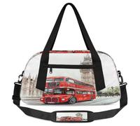 Borsone da viaggio vintage con motivo Big Ben britannico britannico Londra per bambini ragazzi ragazze adolescenti sport palestra borsa per weekend viaggi ginnastica danza danza balletto, Multicolore