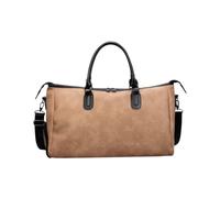 Borsone da viaggio vintage per fine settimana, 50 x 30 x 21 cm, borsa da viaggio con scomparto per scarpe, borsa a tracolla multifunzione con cinghia per bagagli per donne e uomini, Cachi, Casual
