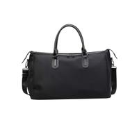 Borsone da viaggio vintage per fine settimana, 50 x 30 x 21 cm, borsa da viaggio con scomparto per scarpe, borsa a tracolla multifunzione con cinghia per bagagli per donne e uomini, nero, Casual