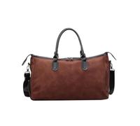 Borsone da viaggio vintage per fine settimana, 50 x 30 x 21 cm, borsa da viaggio con scomparto per scarpe, borsa a tracolla multifunzione con cinghia per bagagli per donne e uomini, Marrone, Casual