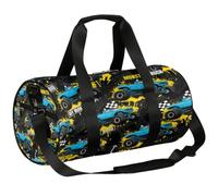 Borsone da viaggio Weekender per la notte da palestra per donne e uomini | Borsa leggera da ballo sportiva, tasca con cerniera, borse per pigiama party per adolescenti, camion blu Monster Car