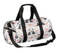 Borsone da viaggio Weekender per la notte da palestra per donne e uomini | Borsa leggera per sport da danza, tasca con cerniera, borsa da viaggio per adolescenti - Panda Hearts