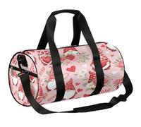 Borsone da viaggio Weekender per la notte da palestra per donne e uomini | Borsa leggera per sport da danza, tasca con cerniera, borsa da viaggio per adolescenti - Gnome Roses Valentine