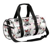 Borsone da viaggio Weekender per la notte da palestra per donne e uomini | Borsa leggera per sport da danza, tasca con cerniera, borsa da viaggio per adolescenti - Zebra Roses Floral