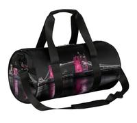 Borsone da viaggio Weekender per la notte da palestra per donne e uomini | Borsa leggera per sport da danza, tasca con cerniera, borsa per pigiama party per adolescenti, motivo: London Tower Bridge
