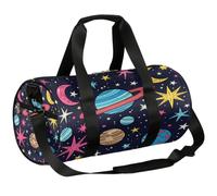 Borsone da viaggio Weekender per la notte da palestra per donne e uomini | Borsa sportiva leggera da ballo, tasca con cerniera, per adolescenti - Cartoon Cosmic Planet