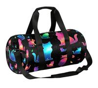 Borsone da viaggio Weekender per la notte da palestra per donne e uomini | Borsa sportiva leggera da ballo, tasca con cerniera, per adolescenti - Cosmic Cat
