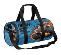 Borsone da viaggio Weekender per la notte da palestra per donne e uomini | Borsa sportiva leggera da ballo, tasca con cerniera, per adolescenti - Monster Car Truck -1