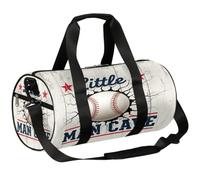 Borsone da viaggio Weekender per la notte da palestra per donne e uomini | Borsa sportiva leggera da ballo, tasca con cerniera, borsa per pigiama party per ragazzi, motivo baseball Little Man Cave