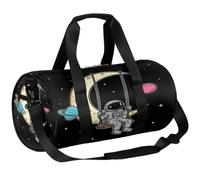 Borsone da viaggio Weekender per la notte da palestra per donne e uomini | Borsa sportiva leggera da ballo, tasca con cerniera, per adolescenti - Astronauta Moon Swing