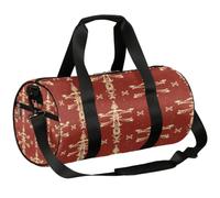 Borsone da viaggio Weekender per la notte da palestra per donne e uomini | Borsa sportiva leggera da ballo, tasca con cerniera, borsa per pigiama party per adolescenti, con croce tribale rossa