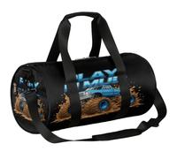 Borsone da viaggio Weekender per la notte da palestra per donne e uomini | Borsa sportiva leggera da ballo, tasca con cerniera, per adolescenti - Monster Car Truck -8