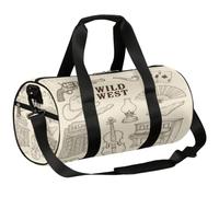 Borsone da viaggio Weekender per la notte da palestra per donne e uomini | Borsa sportiva leggera da ballo, tasca con cerniera, borsa per pigiama party per ragazzi, Wild West Saloon