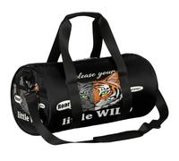 Borsone da viaggio Weekender per la notte da palestra per donne e uomini | Little Wild Tiger - Borsa leggera da danza sportiva, con tasca con cerniera, per adolescenti