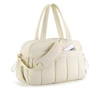 Borsone da weekend di grande capacità con tasca bagnata - Borsone sportivo resistente e impermeabile, borsa da palestra multiscomparto for uomo e donna, perfetto for viaggi brevi(White)