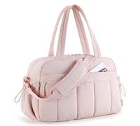 Borsone da weekend di grande capacità con tasca bagnata - Borsone sportivo resistente e impermeabile, borsa da palestra multiscomparto for uomo e donna, perfetto for viaggi brevi(Pink)