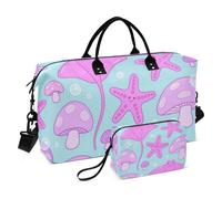 Borsone decorativo con stella marina e stella marina blu oceanica borse da palestra con borsa da toilette per allenamento pieghevole maletines para Mujer de