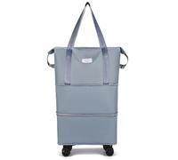 Borsone espandibile Borsa trolley pieghevole leggera in tessuto Oxford da viaggio d'affari unisex con separazione asciutto-bagnato Per Sport Fitness(Blue)