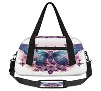 Borsone etnico per bambini con farfalle e fiori aztechi per ragazzi e ragazze adolescenti borsa sportiva da palestra per weekender, viaggi, ginnastica, danza e balletto, Multicolore