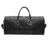 Borsone in pelle, borsone da viaggio per la notte, con tracolla, per palestra, viaggi, sport e attività all'aperto, Nero - Large, Large, Luxury Duffel Leather Large Duffle Bags