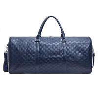 Borsone in pelle, borsone da viaggio per la notte, con tracolla, per palestra, viaggi, sport e attività all'aperto, Blu - Grande, Large, Luxury Duffel Leather Large Duffle Bags