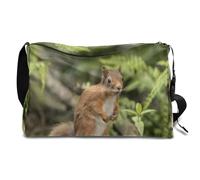 Borsone in pelle carino con scoiattolo e animali per uomo, donna, ragazzi, ragazze, scoiattolo, fine settimana, sport, palestra, borsa da viaggio, borsa a tracolla singola, Colore, 18.5L, Organizer