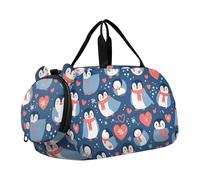 Borsone invernale con pinguino, per bambini, con scomparto per scarpe, leggero, con cinghia regolabile, per spiaggia, nuoto, piscina, sport