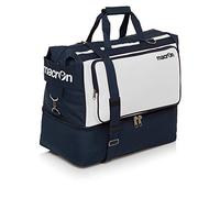 BORSONE MACRON TOPEKA HOLDALL PALESTRA FITNESS SPORT BORSA CALCIO BAGS FOOTBALL TRAINING (Blu Navy / Bianco, Medium)