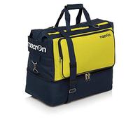 BORSONE MACRON TOPEKA HOLDALL PALESTRA FITNESS SPORT BORSA CALCIO BAGS FOOTBALL TRAINING (Blu Navy / Giallo, Medium)