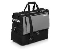 BORSONE MACRON TOPEKA HOLDALL PALESTRA FITNESS SPORT BORSA CALCIO BAGS FOOTBALL TRAINING (Nero / Grigio, Medium)