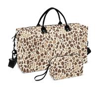 Borsone marrone con motivo a pelle di giraffa, borsa da palestra con tracolla regolabile per yoga, grande capacità, bulto de para Hombre