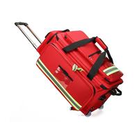 Borsone medico di emergenza con scomparti multipli e ruote riflettenti per primi soccorritori e operatori sanitari