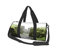 Borsone multicolore con stampa di fiumi della natura della valle della natura borsa da notte borsa da palestra unisex grande capacità pieghevole per viaggi all'aperto, nero, taglia unica, Nero ,