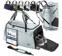 Borsone Palestra Training + Funzione Zaino, Scomparto per Scarpe e Bagnato | 40/60L Borsa Sportiva Viaggio Nuoto Fitness Sport Gym Sacca Tracolla Bagaglio Mano Duffel Bag Impermeabile Uomo Donne