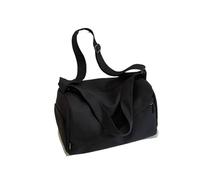 Borsone Palestra Uomo Canvas Zipper Travel Handbag Solid Large Capacity Simple Casual Shoulder Bag Soft Versatile Crossbody Bag(Black)