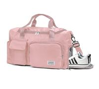 Borsone Palestra Uomo e Donne,Feelhap Borsone da Viaggio Impermeabile con Etichetta Bagaglio,Borsa Sportiva con Scomparto Scarpe,Grande Capacità Borse da Palestra con Separato Secco Bagnato (Rosa)