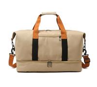 Borsone Palestra Uomo Fashion Travel Bags For Women Large Capacity Men's Sports bag Waterproof Weekend Sac Voyage Female Messenger Bag Dry And Wet(Khaki)
