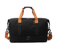 Borsone Palestra Uomo Fashion Travel Bags For Women Large Capacity Men's Sports bag Waterproof Weekend Sac Voyage Female Messenger Bag Dry And Wet(Black)