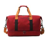 Borsone Palestra Uomo Fashion Travel Bags For Women Large Capacity Men's Sports bag Waterproof Weekend Sac Voyage Female Messenger Bag Dry And Wet(Red)