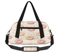 Borsone per bambini a pois con ciambella, piccola borsa sportiva da viaggio leggera per ragazzi e ragazze, borsa da viaggio per il weekend, borsa da palestra per la scuola e il pigiama party