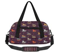 Borsone per bambini con cavallo a dondolo e stella, per ragazze e ragazzi, borsa leggera per sport e palestra, per bambini, piccola borsa da viaggio o da ballo, Cavallo a dondolo Star, 18.5L x 7.8W x
