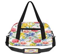 Borsone per bambini con farfalle e rose, per ragazze e ragazzi, leggero e primaverile, per sport, palestra, per bambini, per la notte, weekender, da portare con sé, borsa da viaggio o da ballo,