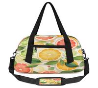 Borsone per bambini con fette di limone e pompelmo, piccola borsa sportiva da viaggio leggera per ragazzi e ragazze, borsa da viaggio per il weekend, borsa da palestra per la scuola e il pigiama party