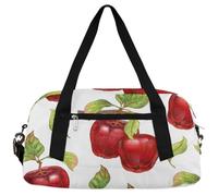 Borsone per bambini con foglie di mele rosse, per ragazze e ragazzi, con frutta fresca, leggera, borsa sportiva da palestra per bambini, piccola borsa da viaggio da portare con sé durante la notte,