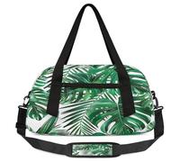 Borsone per bambini con foglie di palma tropicale, per ragazzi e ragazze, con foglie di giungla, per sport, palestra, viaggi, ginnastica, danza, danza, Multicolore